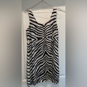 Black and White Sequin Cocktail Dress